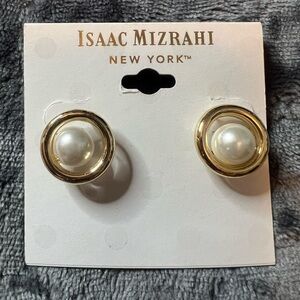 Isaac Mizrahi Gold and Pearl Earrings